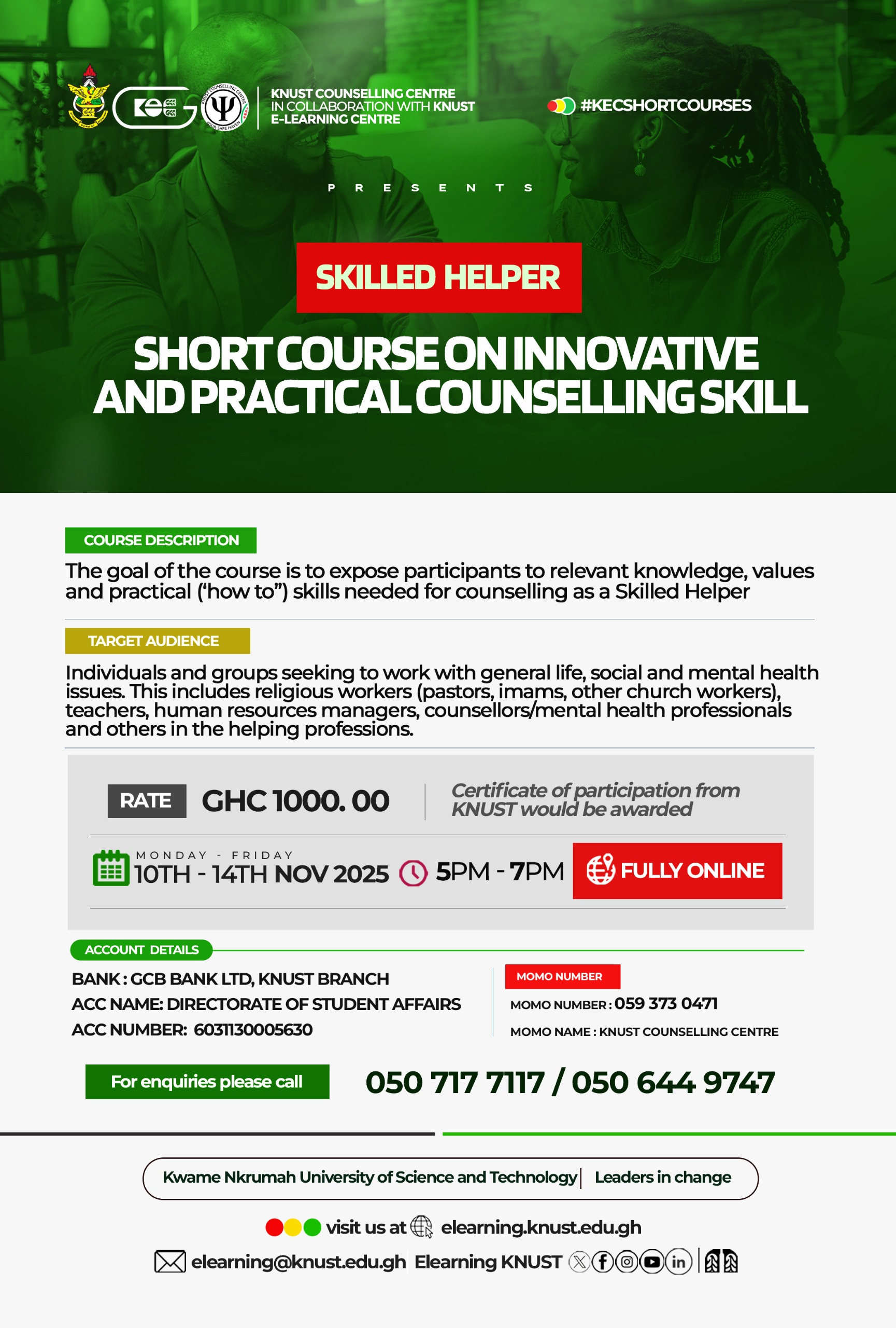 Shortcourse On Innovatitive Counselling
