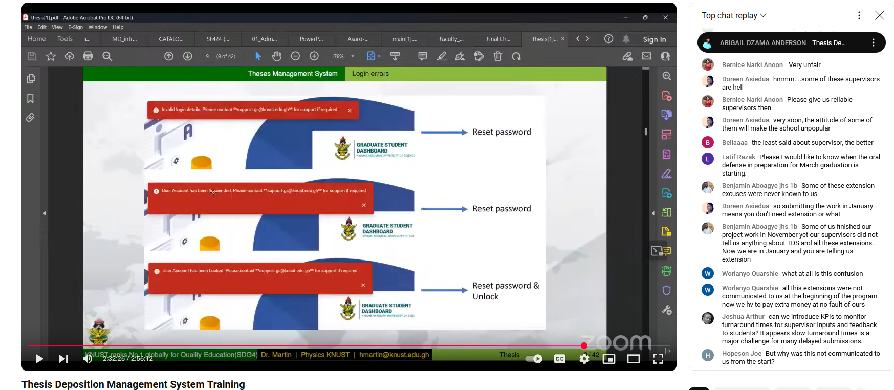 Thesis Deposition Training - Elearning Knust Screen